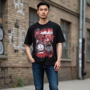 Lamb of God Mens Black Medium Self Titled Album Cover Licensed T-Shirt